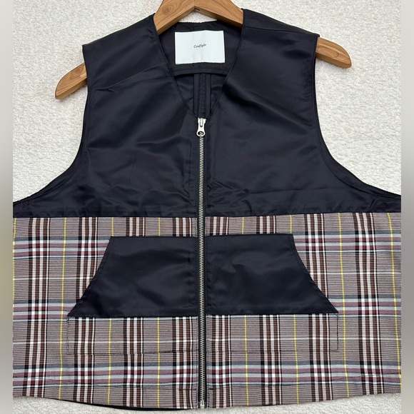 Goodfight Full Zip 100% Nylon Vest Black and Plaid Size XL New Without Tags - Picture 2 of 8
